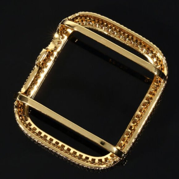 EMJ Bling Apple Watch Series 7 Gold Bezel Case Cover Face Bumper 41/45 mm - Picture 4 of 5